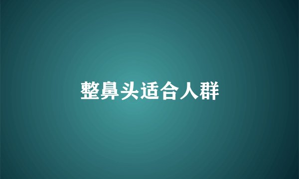 整鼻头适合人群