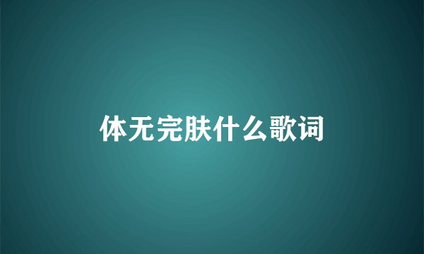体无完肤什么歌词