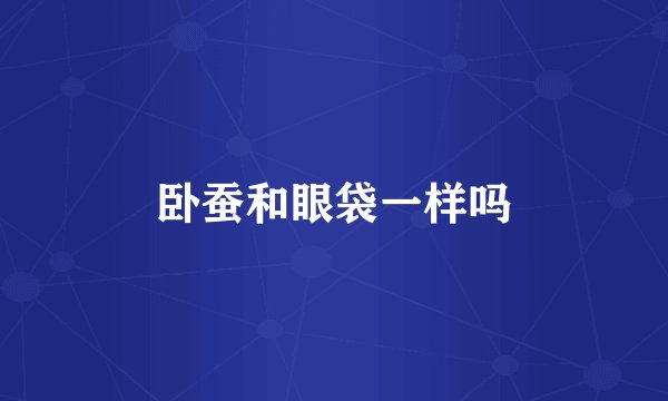 卧蚕和眼袋一样吗