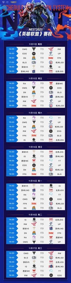 LOL2021NEST赛程