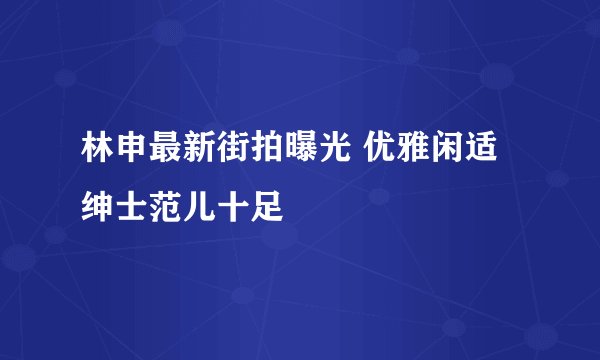 林申最新街拍曝光 优雅闲适绅士范儿十足
