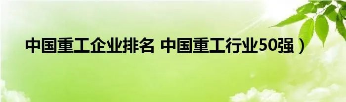 中国重工企业排名 中国重工行业50强）