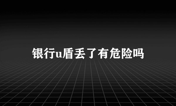 银行u盾丢了有危险吗