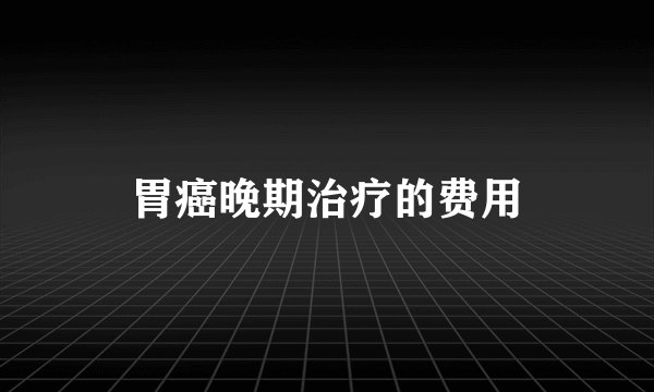 胃癌晚期治疗的费用