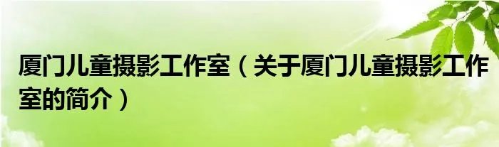 厦门儿童摄影工作室（关于厦门儿童摄影工作室的简介）