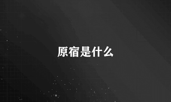 原宿是什么