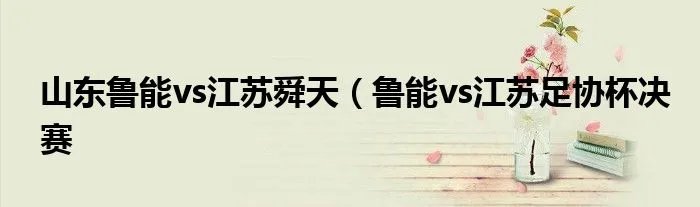 山东鲁能vs江苏舜天（鲁能vs江苏足协杯决赛