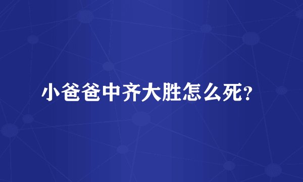 小爸爸中齐大胜怎么死？