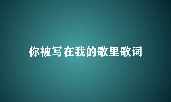 你被写在我的歌里歌词