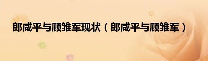 郎咸平与顾雏军现状(郎咸平与顾雏军)