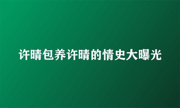 许晴包养许晴的情史大曝光