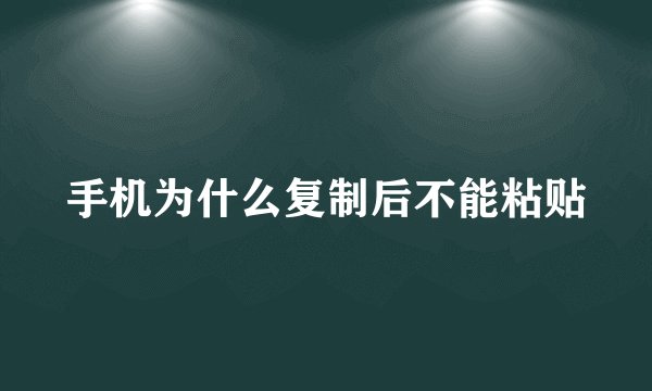 手机为什么复制后不能粘贴
