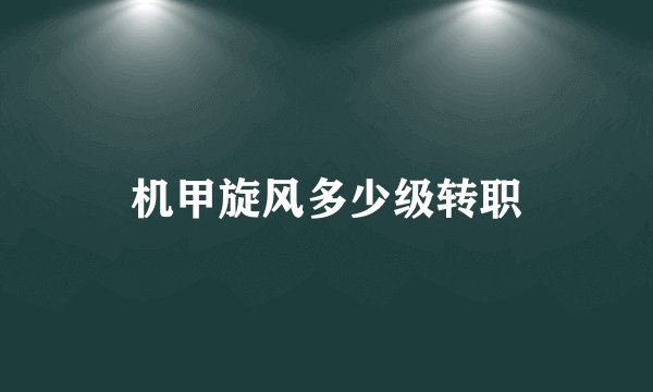 机甲旋风多少级转职