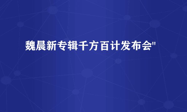 魏晨新专辑千方百计发布会