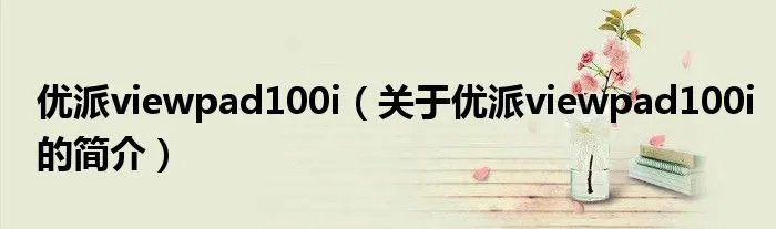 优派viewpad100i（关于优派viewpad100i的简介）