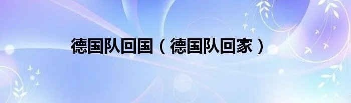 德国队回国（德国队回家）
