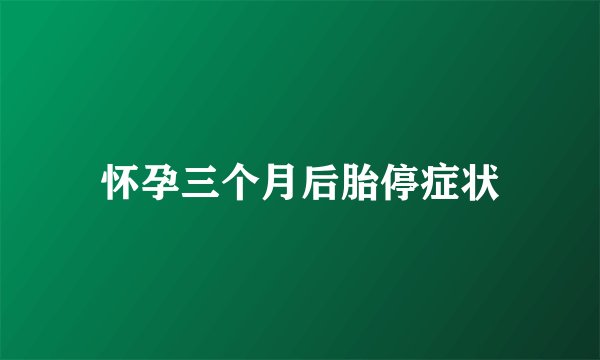 怀孕三个月后胎停症状