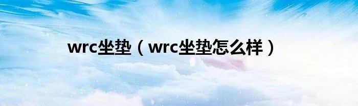 wrc坐垫(wrc坐垫怎么样)