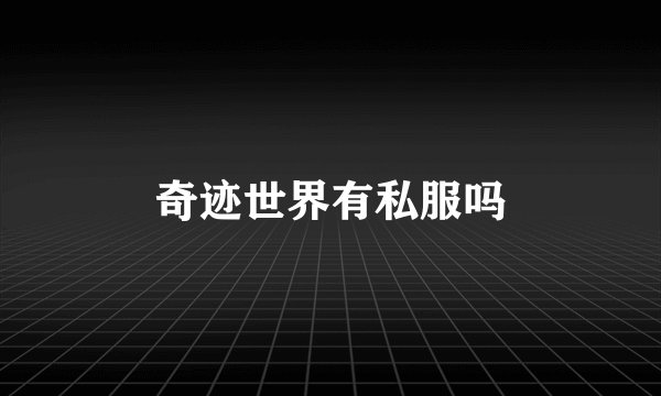 奇迹世界有私服吗