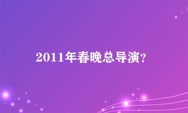 2011年春晚总导演？