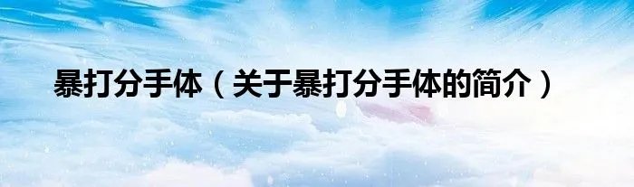 暴打分手体（关于暴打分手体的简介）