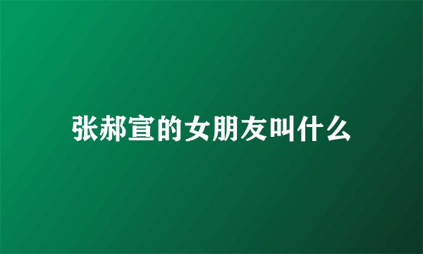张郝宣的女朋友叫什么