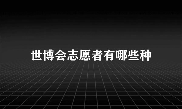 世博会志愿者有哪些种