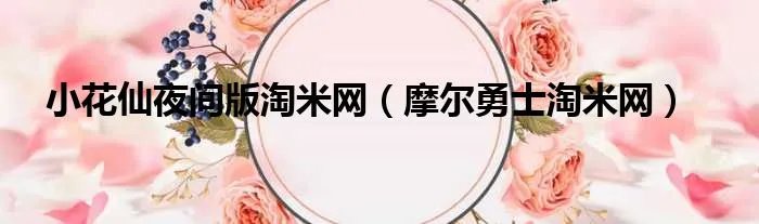 小花仙夜间版淘米网（摩尔勇士淘米网）