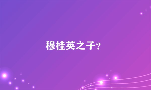 穆桂英之子?