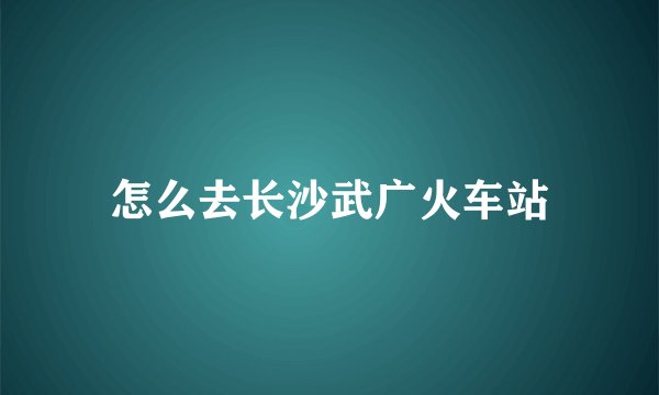 怎么去长沙武广火车站