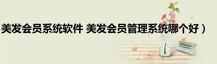 美发会员系统软件 美发会员管理系统哪个好)