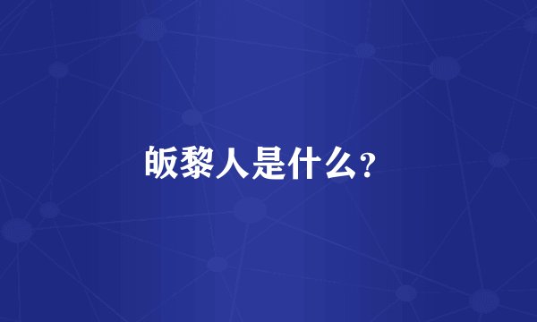 皈黎人是什么？
