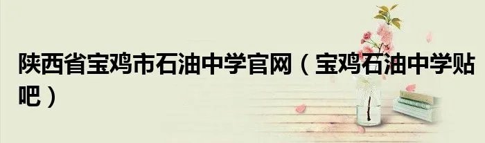 陕西省宝鸡市石油中学官网（宝鸡石油中学贴吧）