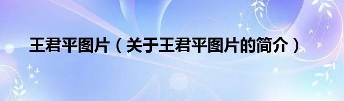 王君平图片（关于王君平图片的简介）
