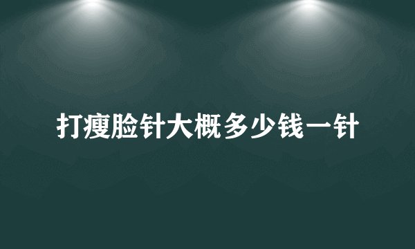 打瘦脸针大概多少钱一针