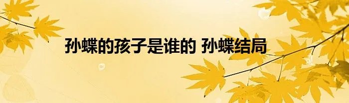 孙蝶的孩子是谁的 孙蝶结局