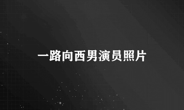 一路向西男演员照片