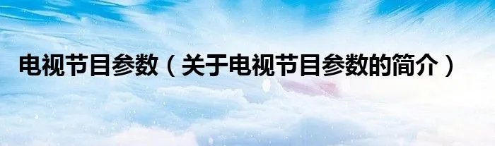 电视节目参数（关于电视节目参数的简介）