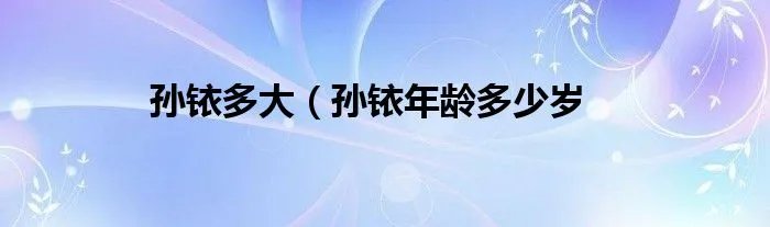 孙铱多大（孙铱年龄多少岁