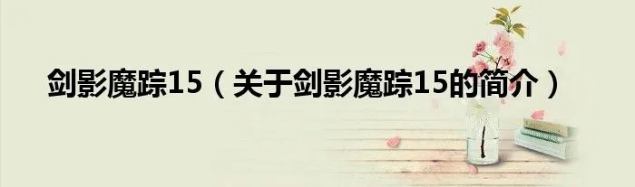 剑影魔踪15（关于剑影魔踪15的简介）