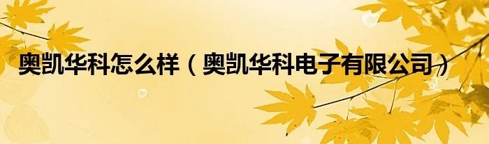 奥凯华科怎么样（奥凯华科电子有限公司）