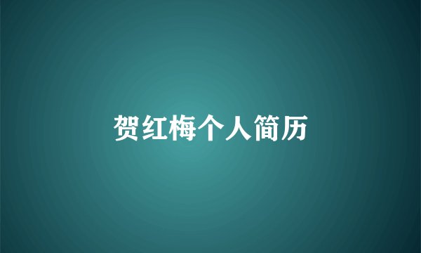 贺红梅个人简历