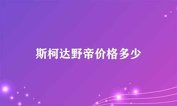 斯柯达野帝价格多少