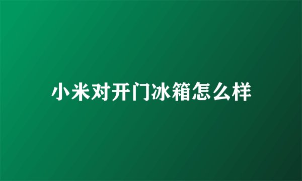 小米对开门冰箱怎么样