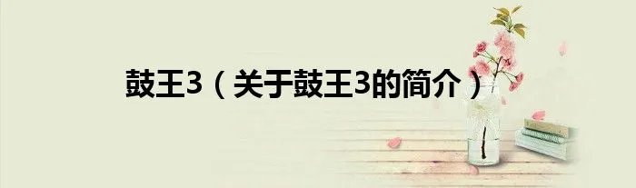 鼓王3（关于鼓王3的简介）
