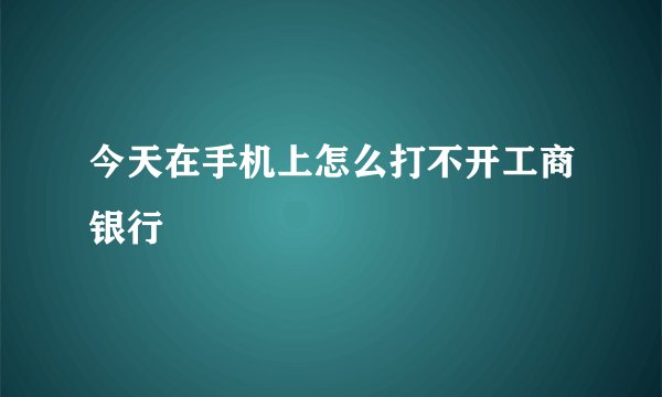 今天在手机上怎么打不开工商银行