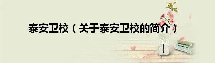 泰安卫校（关于泰安卫校的简介）