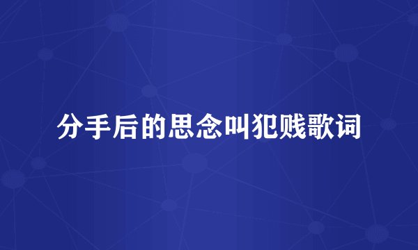 分手后的思念叫犯贱歌词