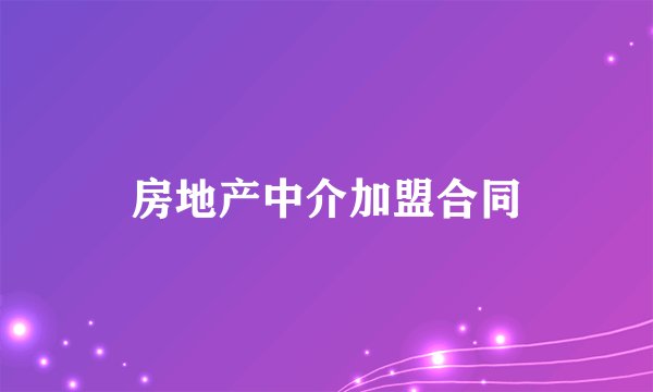 房地产中介加盟合同