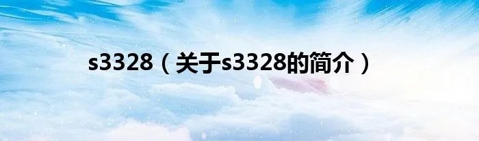 s3328（关于s3328的简介）